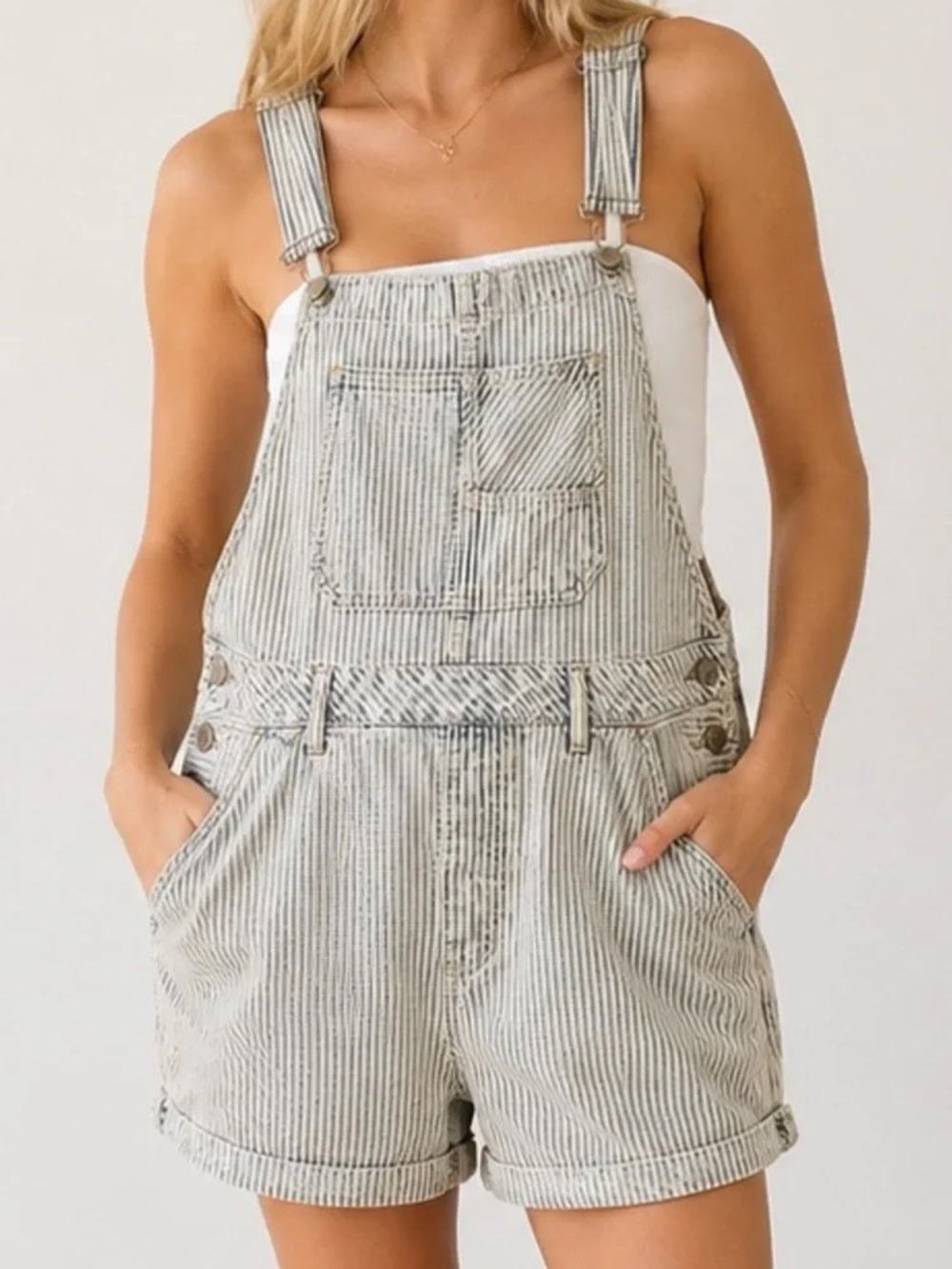 Free People We the Free Novelty Ziggy Overall Shorts : Medium